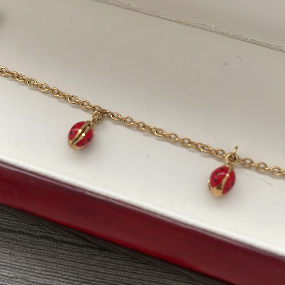 18k Aaron Basha enamel ladybug bracelet - Picture 2 of 5